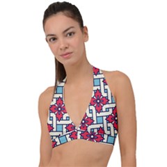 Diwali Pattern Halter Plunge Bikini Top by designsbymallika