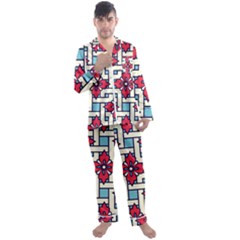 Diwali Pattern Men s Long Sleeve Satin Pyjamas Set by designsbymallika