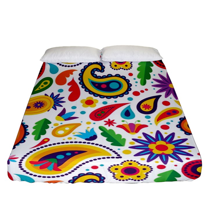 Baatik Print Fitted Sheet (Queen Size)