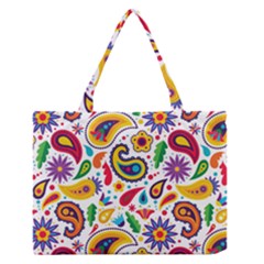 Baatik Print Zipper Medium Tote Bag by designsbymallika