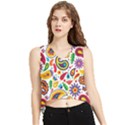 Baatik Print V-Neck Cropped Tank Top View1