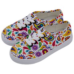 Baatik Print Kids  Classic Low Top Sneakers by designsbymallika