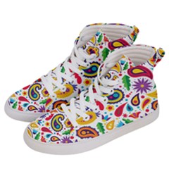 Baatik Print Women s Hi-top Skate Sneakers by designsbymallika