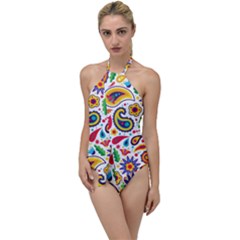 Baatik Print Go With The Flow One Piece Swimsuit by designsbymallika