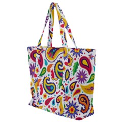 Baatik Print Zip Up Canvas Bag by designsbymallika