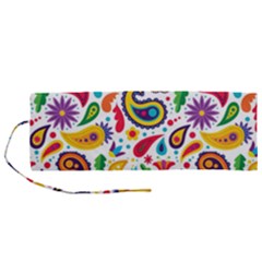 Baatik Print Roll Up Canvas Pencil Holder (m) by designsbymallika