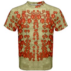 Roses Decorative In The Golden Environment Men s Cotton Tee by pepitasart