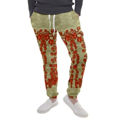 Roses Decorative In The Golden Environment Men s Jogger Sweatpants by pepitasart