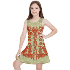 Roses Decorative In The Golden Environment Kids  Lightweight Sleeveless Dress