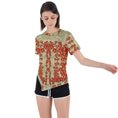 Roses Decorative In The Golden Environment Asymmetrical Short Sleeve Sports Tee by pepitasart