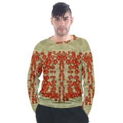 Roses Decorative In The Golden Environment Men s Long Sleeve Raglan Tee