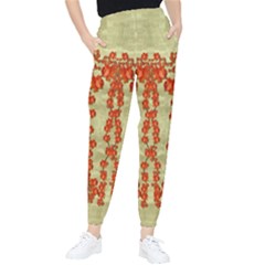 Roses Decorative In The Golden Environment Tapered Pants by pepitasart