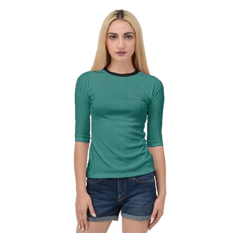 Celadon Green - Quarter Sleeve Raglan Tee by FashionLane