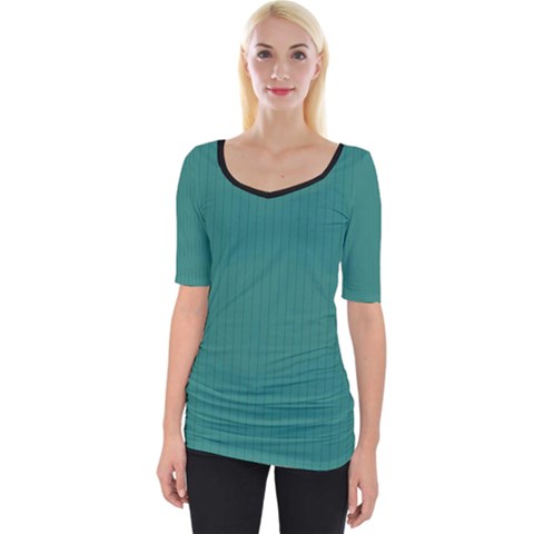 Celadon Green - Wide Neckline Tee by FashionLane