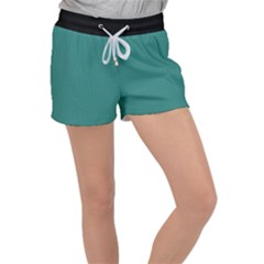 Celadon Green - Velour Lounge Shorts by FashionLane