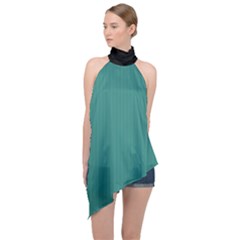 Celadon Green - Halter Asymmetric Satin Top by FashionLane