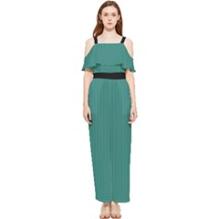 Celadon Green - Draped Sleeveless Chiffon Jumpsuit by FashionLane