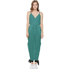 Celadon Green - Sleeveless Tie Ankle Jumpsuit by FashionLane