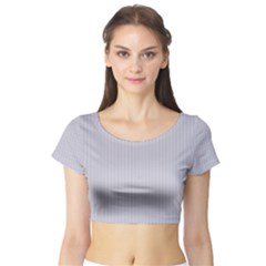 Cloudy Grey - Short Sleeve Crop Top by FashionLane