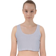 Cloudy Grey - Velvet Racer Back Crop Top by FashionLane