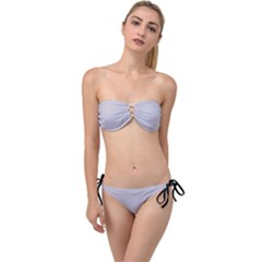 Cloudy Grey - Twist Bandeau Bikini Set by FashionLane