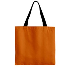 Cadmium Orange - Zipper Grocery Tote Bag by FashionLane