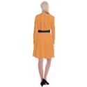 Cadmium Orange - Long Sleeve Velvet Front Wrap Dress View2