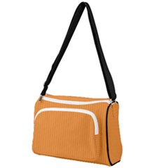 Cadmium Orange - Front Pocket Crossbody Bag by FashionLane