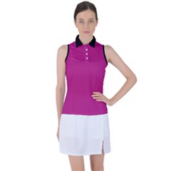 Dark Carnation Pink - Women s Sleeveless Polo Tee by FashionLane