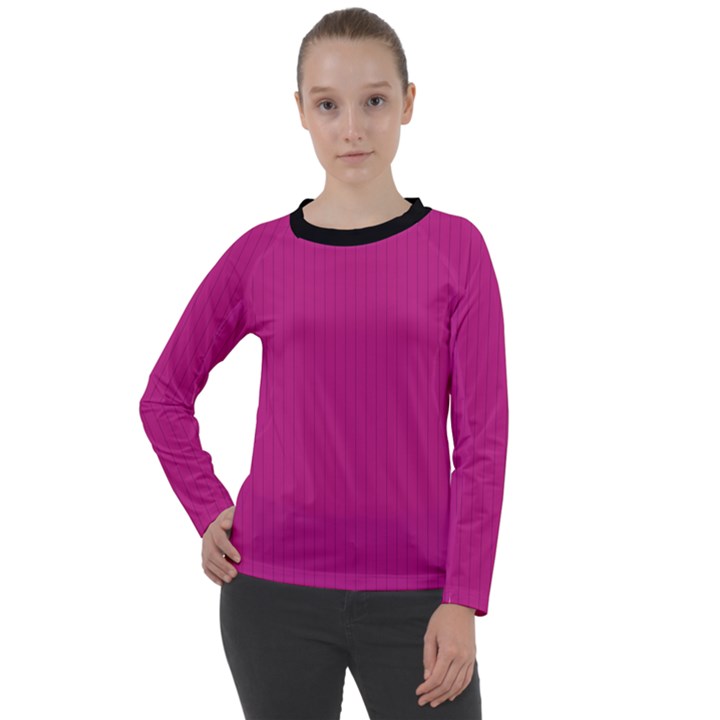 Dark Carnation Pink - Women s Long Sleeve Raglan Tee