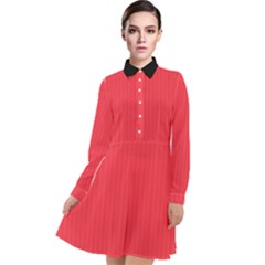 Red Salsa - Long Sleeve Chiffon Shirt Dress by FashionLane