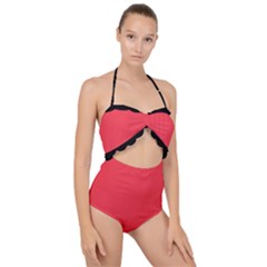 Red Salsa - Scallop Top Cut Out Swimsuit by FashionLane