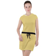 Jasmine Yellow - Drawstring Hooded Dress by FashionLane