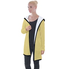 Jasmine Yellow - Longline Hooded Cardigan by FashionLane