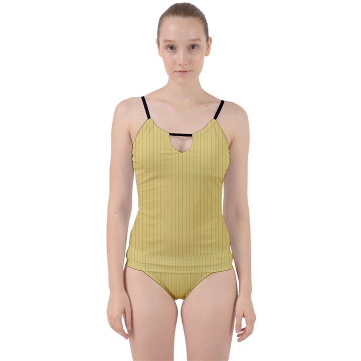 Jasmine Yellow - Cut Out Top Tankini Set