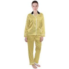 Jasmine Yellow - Satin Long Sleeve Pyjamas Set by FashionLane