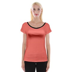 Living Coral - Cap Sleeve Top by FashionLane