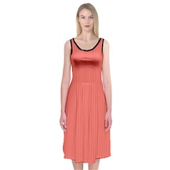 Living Coral - Midi Sleeveless Dress by FashionLane