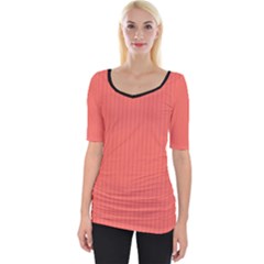 Living Coral - Wide Neckline Tee