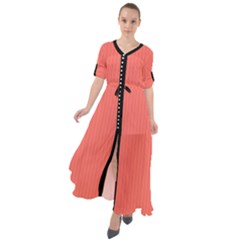 Living Coral - Waist Tie Boho Maxi Dress by FashionLane