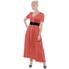 Living Coral - Button Up Short Sleeve Maxi Dress by FashionLane