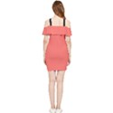 Living Coral - Shoulder Frill Bodycon Summer Dress View2