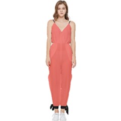 Living Coral - Sleeveless Tie Ankle Jumpsuit by FashionLane