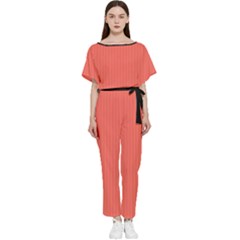 Living Coral - Batwing Lightweight Jumpsuit by FashionLane