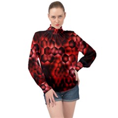 Buzzed High Neck Long Sleeve Chiffon Top by MRNStudios