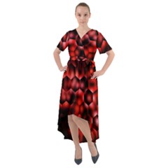 Buzzed Front Wrap High Low Dress by MRNStudios