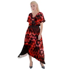 Buzzed Cross Front Sharkbite Hem Maxi Dress by MRNStudios