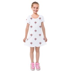 Fairy Girl Drawing Motif Pattern Design Kids  Short Sleeve Velvet Dress by dflcprintsclothing