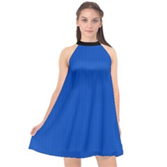 Absolute Zero Blue - Halter Neckline Chiffon Dress  by FashionLane