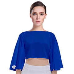 Absolute Zero Blue - Tie Back Butterfly Sleeve Chiffon Top by FashionLane